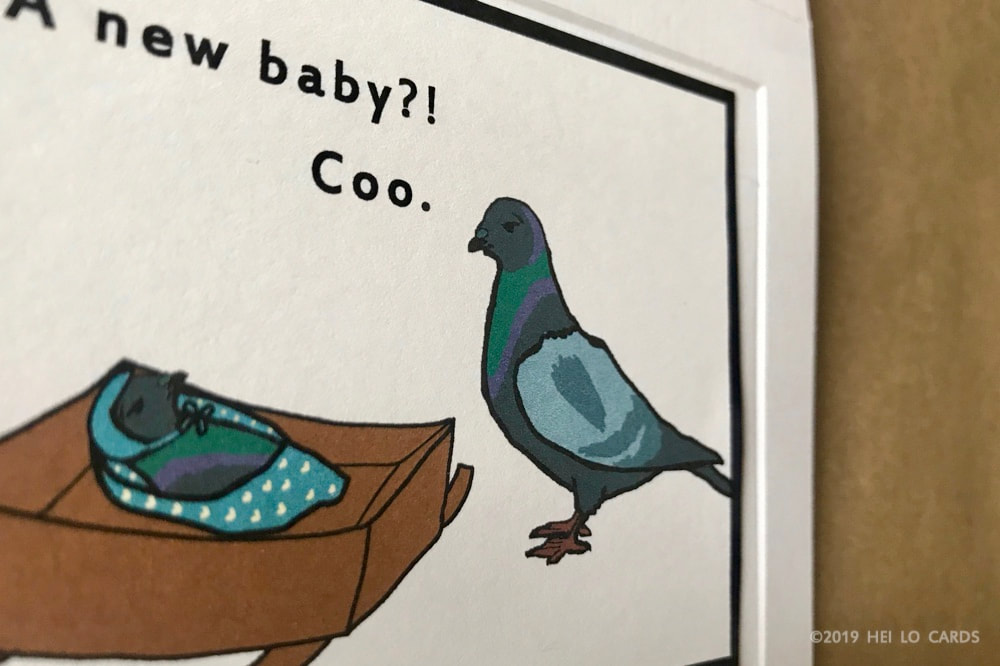 Pigeon New Baby Card