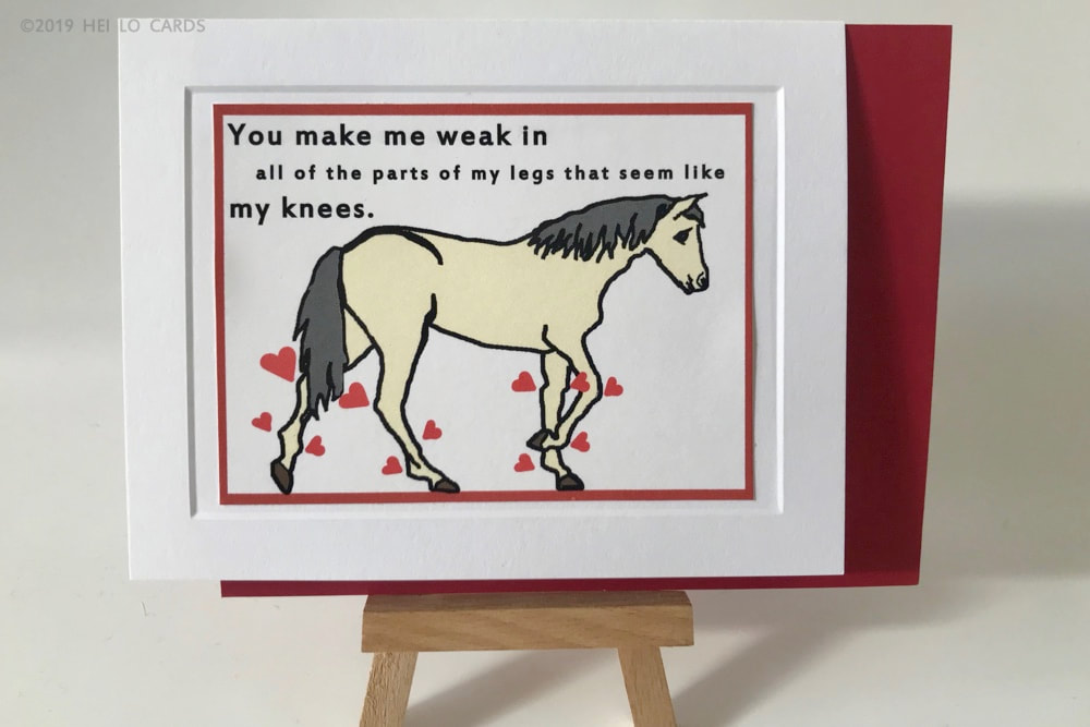 Handmade Horse Valentine's Day Card from Hei Lo Cards