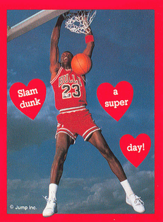 A Michael Jordan valentines day card from the 1980s. 